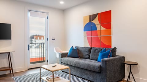 Bold design and modern amenities in the living room.