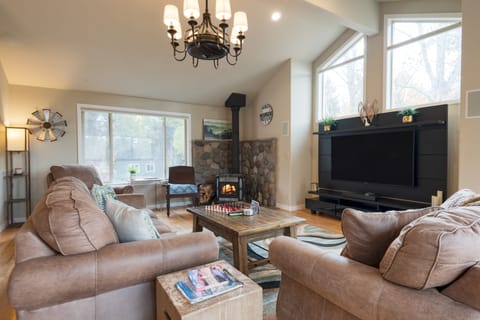 Get cozy in the living area.