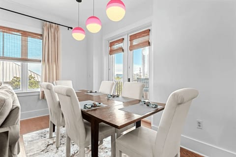 Dining table for six.