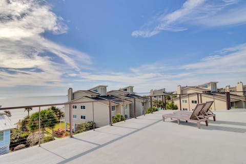Rooftop deck with ocean views.
