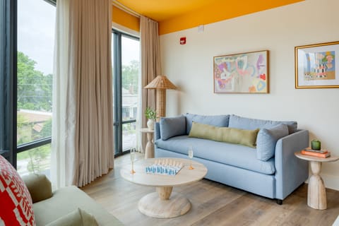 Living room with sleeper sofa.
