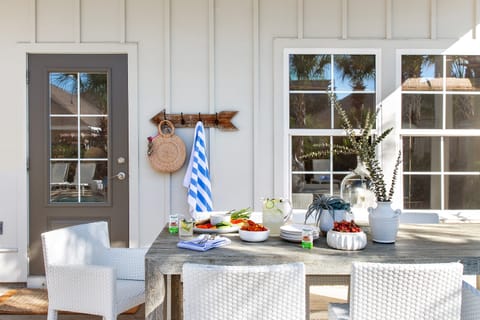 Outdoor dining area.