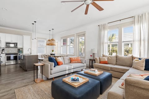 Unwind in the bright and airy living room.