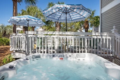 Enjoy a rejuvenating soak in the hot tub.