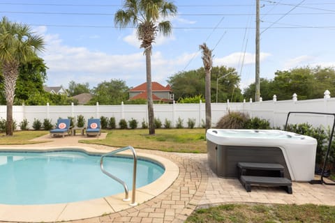 Enjoy a rejuvenating soak in the hot tub.