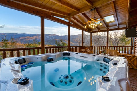 Enjoy a relaxing soak in the hot tub.
