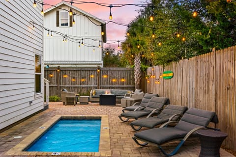 Private backyard and private pool.