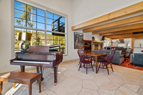 Lots of seating around the pool to watch TV or those swimming!