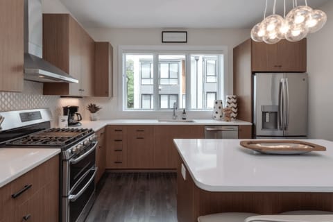 Stainless steel appliances.