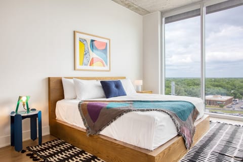 Beautiful bedroom with views of Austin. (Scoot)