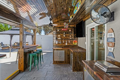 Outdoor kitchen and bar.