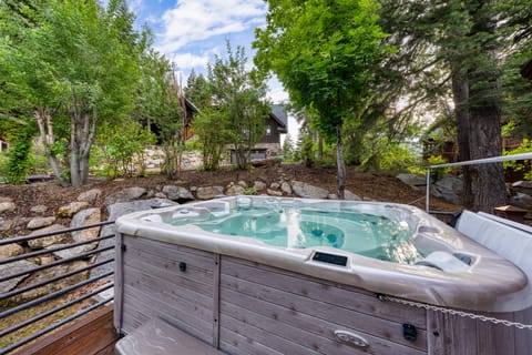 Relax and unwind in your private hot tub.