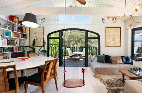 Get cozy by the fireplace.