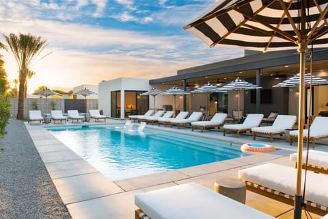 Plenty of loungers by the pool. (Polo Villa 14)