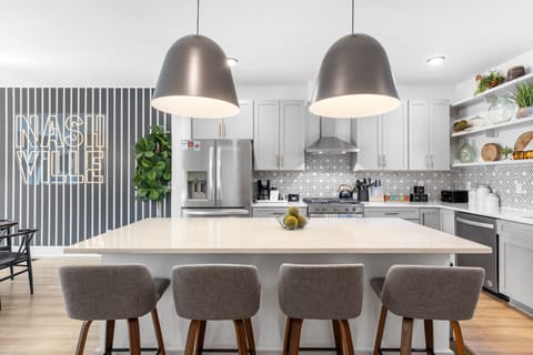 Modern and sleek kitchen.