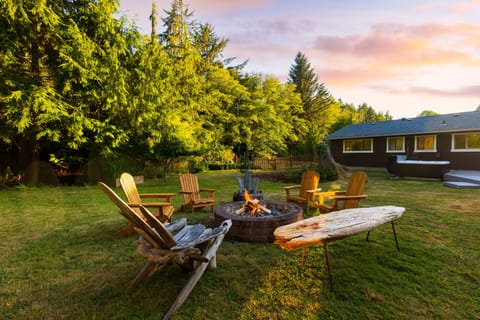 Charming firepit scene perfect for evening chats and marshmallows.