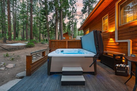 Private hot tub on the deck
