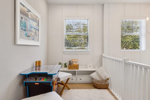 Bright airy room with modern accents.