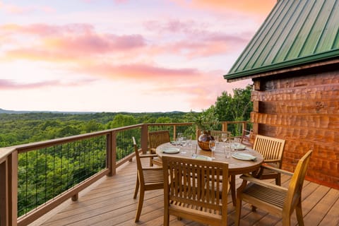 Dine al fresco while enjoying serene mountain views.