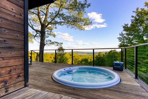 Inviting in-ground hot tub.