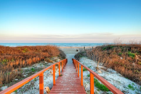 Boardwalk directly to the beach.