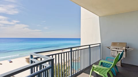 Unit 506: Beachfront balcony with BBQ grill.