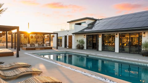 Private pickleball court steps from the house.