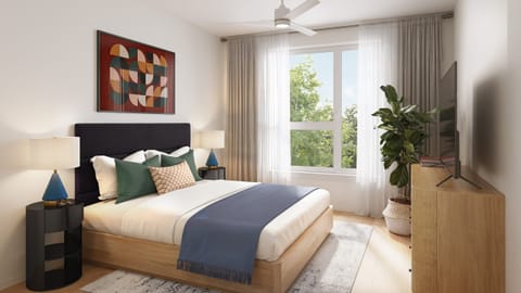 Deluxe 1 Bedroom Suite with Balcony: King bedroom