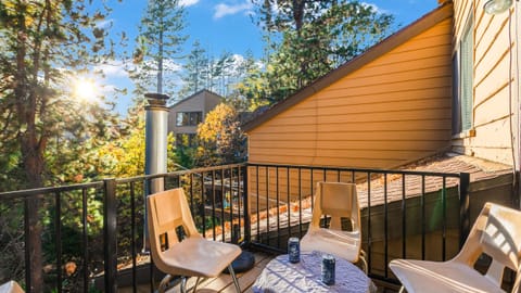 Private deck with cozy seating for morning coffee or evening wine.