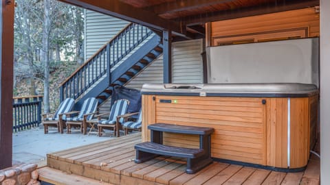 Enjoy a rejuvenating soak in the hot tub.