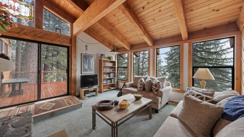 Your front-row seat to Tahoe’s towering pines and sparkling lake views.