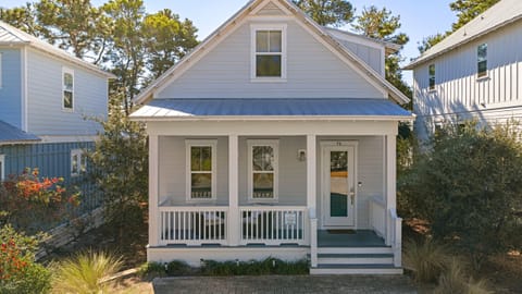 Front exterior of the coastal home.
