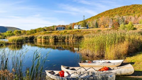 Explore the lake with the kayaks on-site.