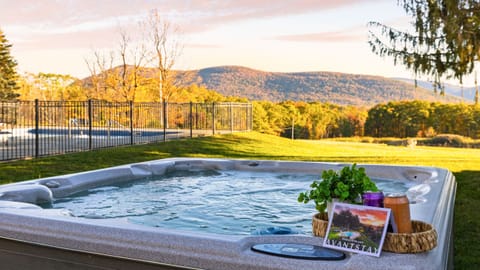 Enjoy a rejuvenating soak in the hot tub.