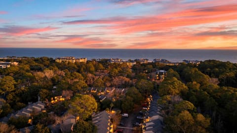 Stunning aerial view of the neighborhood and proximity to the beach.