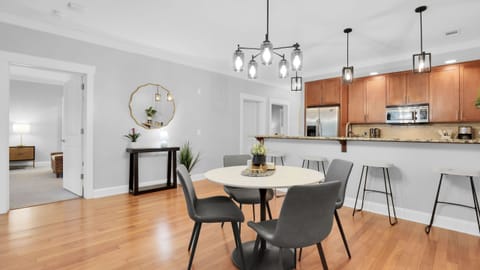 Enjoy seamless transitions from dining areas to the kitchen.