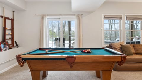 Lounge area with full-sized pool table.