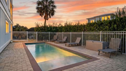 Private pool at golden hour—stretch out on the loungers, take a dip, then head back inside to unwind.