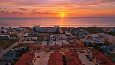 Aerial view of the coastal community.