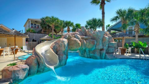 Shared pool with a waterslide!