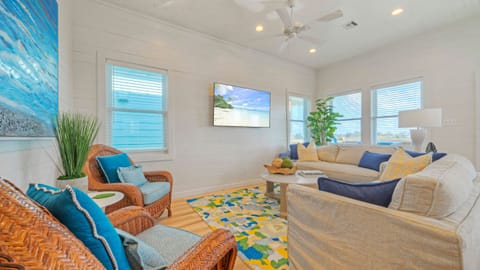 Sunrise Beach #44 - Between the Shores: TV in the living area.