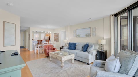 Bright living room with coastal decor.