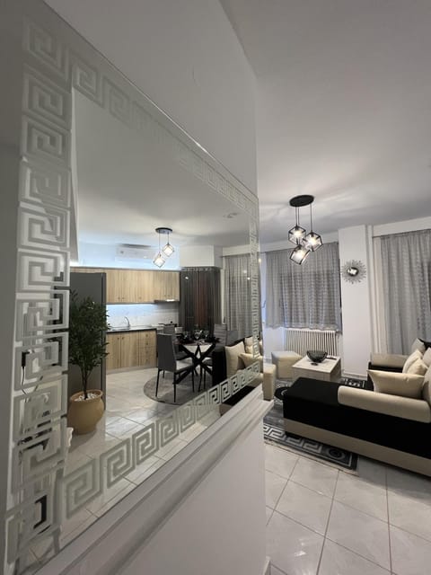 Kitchen or kitchenette, Living room, Seating area