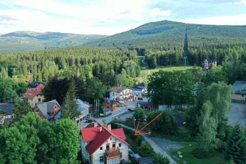 Property building, Neighbourhood, Bird's eye view, Mountain view, Street view