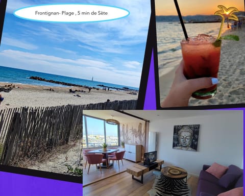 TV and multimedia, Balcony/Terrace, Living room, Dining area, Beach, Sunset