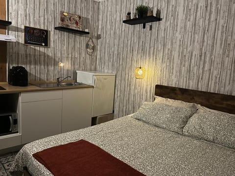 Bed, Kitchen or kitchenette, Photo of the whole room, Bedroom