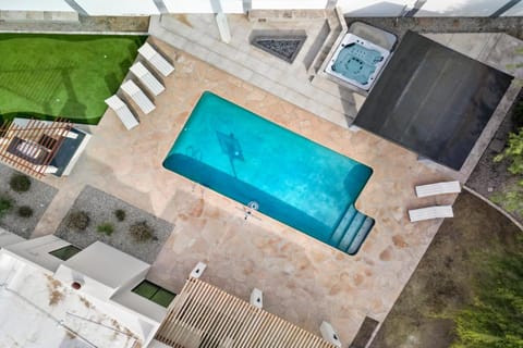 Patio, Day, Natural landscape, Pool view, Swimming pool, sunbed