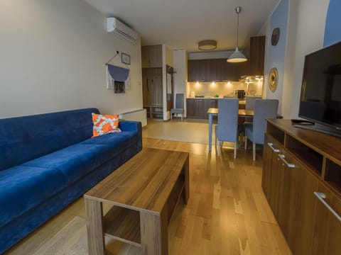 TV and multimedia, Kitchen or kitchenette, Living room, Seating area, Dining area, air conditioner