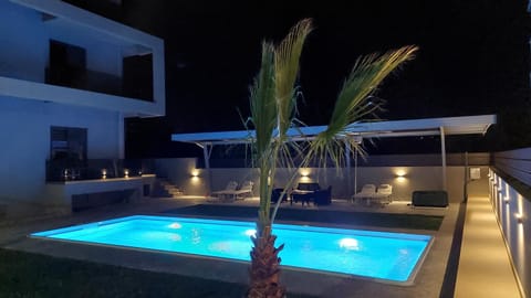 Night, Swimming pool, Swimming pool