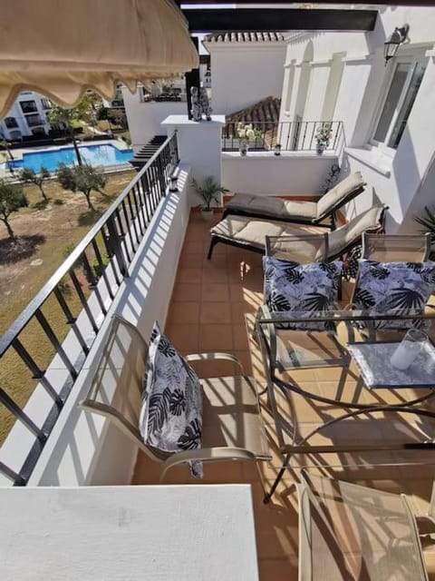 View (from property/room), Balcony/Terrace, Pool view, Swimming pool